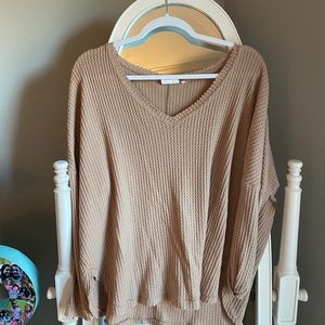 Waffle long sleeve top